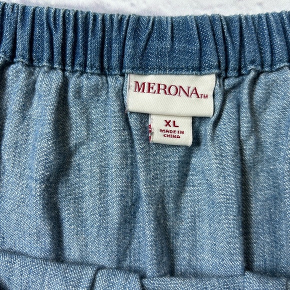 Off-Shoulder Denim Dress. Size XL - Picture 8 of 8